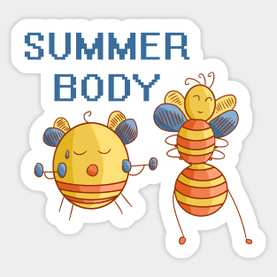 Summer Body - Bees Exercising Sticker